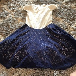 White and blue dress